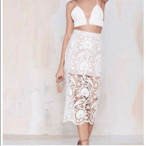 Stone Cold Fox Elliot Skirt White Lace Size 2